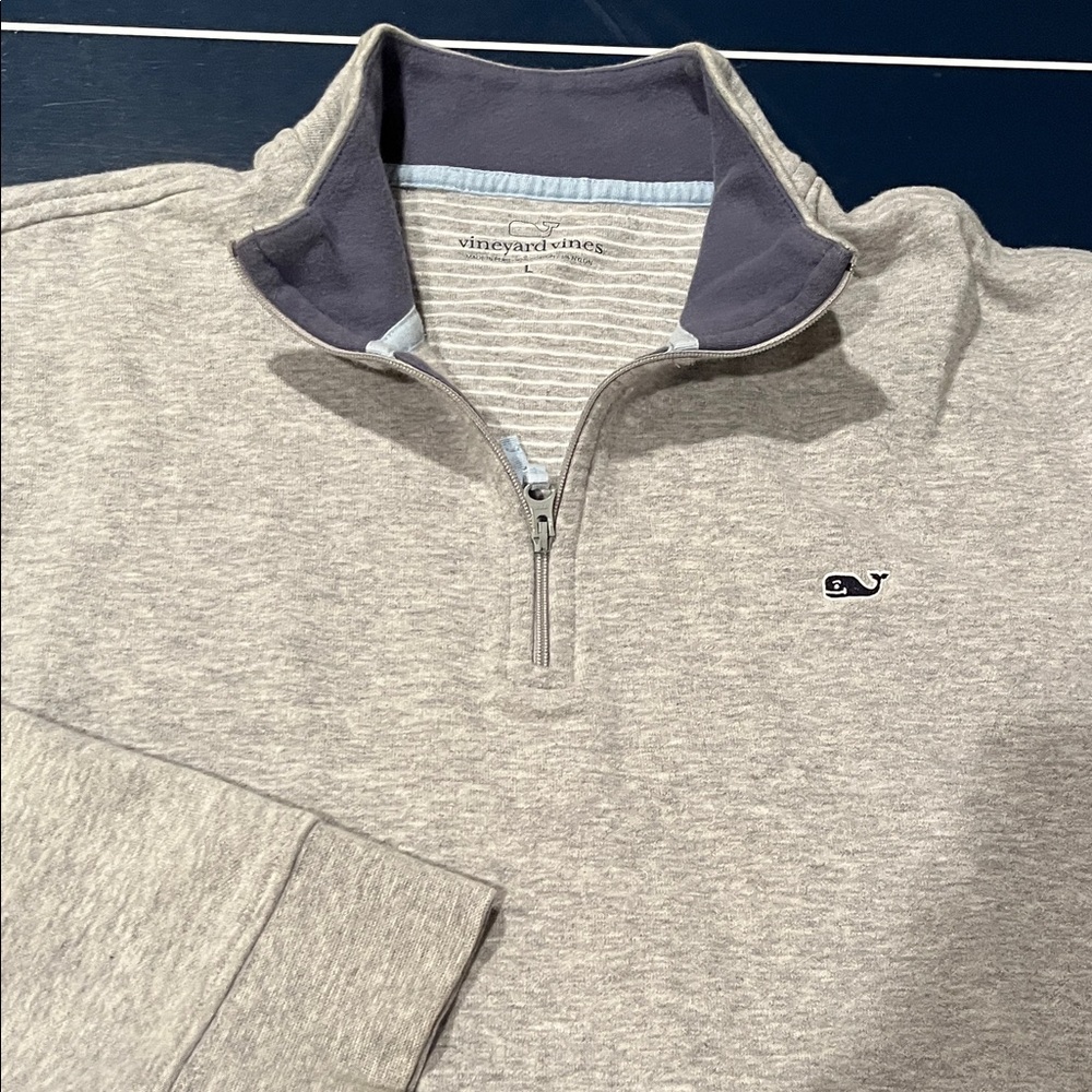 Vineyard Vines Light Gray Zip-Up Sweater - Size Men’s Large